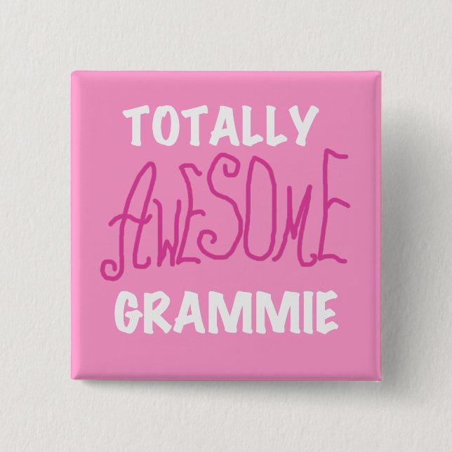 Totally Awesome Grammie Pink T-shirts Gifts 15 Cm Square Badge (Front)