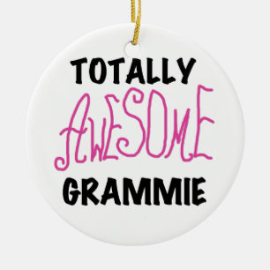 Totally Awesome Grammie Pink T-shirts Gifts Ceramic Ornament