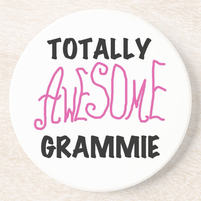 Totally Awesome Grammie Pink T-shirts Gifts Coaster (Front)