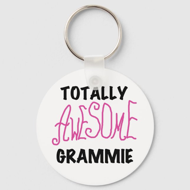 Totally Awesome Grammie Pink T-shirts Gifts Key Ring (Front)
