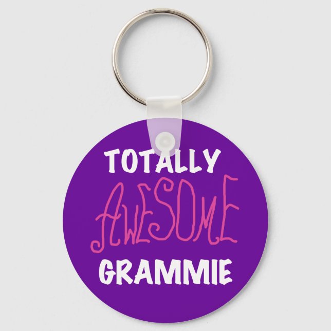 Totally Awesome Grammie Pink T-shirts Gifts Key Ring (Front)