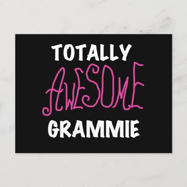 Totally Awesome Grammie Pink T-shirts Gifts Postcard (Front)