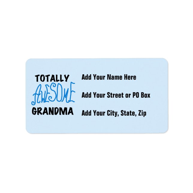 Totally Awesome Grandma - Blue Tshirts and Gifts Label (Front)