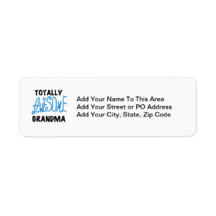 Totally Awesome Grandma - Blue Tshirts and Gifts Return Address Label