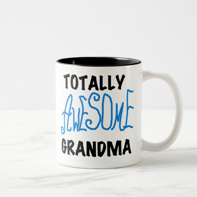 Totally Awesome Grandma - Blue Tshirts and Gifts Two-Tone Coffee Mug (Right)