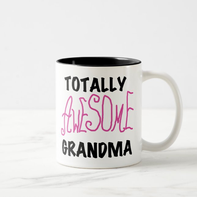Totally Awesome Grandma - Pink Tshirts and Gifts Two-Tone Coffee Mug (Right)