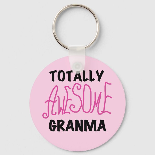 Totally Awesome Granma Pink Tshirts and Gifts Key Ring (Front)