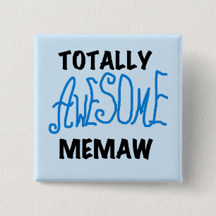 Totally Awesome Memaw Blue T-shirts and Gifts 15 Cm Square Badge