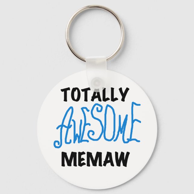 Totally Awesome Memaw Blue Tshirts and GIfts Key Ring (Front)