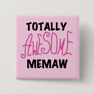 Totally Awesome Memaw Pink Tshirts and Gifts 15 Cm Square Badge