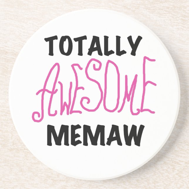 Totally Awesome Memaw Pink Tshirts and Gifts Coaster (Front)