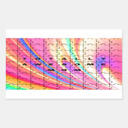 Totally Awesome Mum  Pink Swirl Puzzle Design Rectangular Sticker