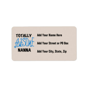 Totally Awesome Nanna Blue T-shirts and GIfts Label