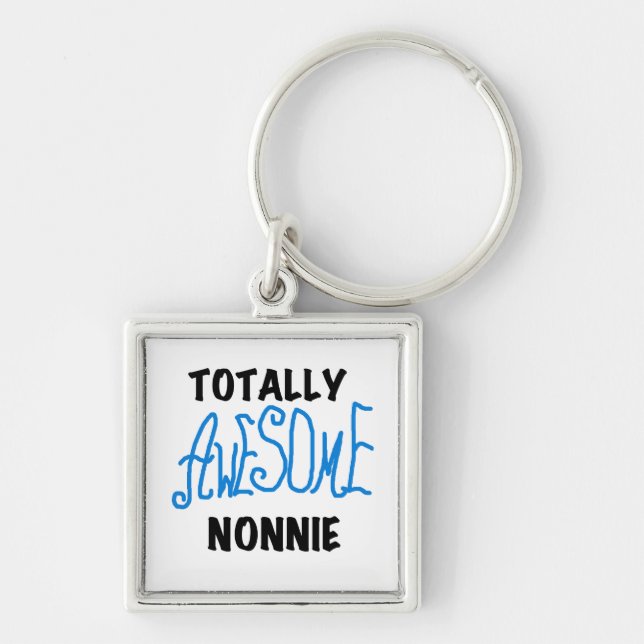 Totally Awesome Nonnie Blue Text Tshirts and Gifts Key Ring (Front)
