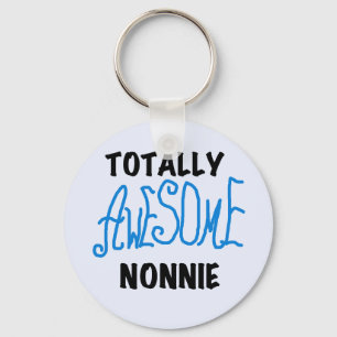 Totally Awesome Nonnie Blue Text Tshirts and Gifts Key Ring