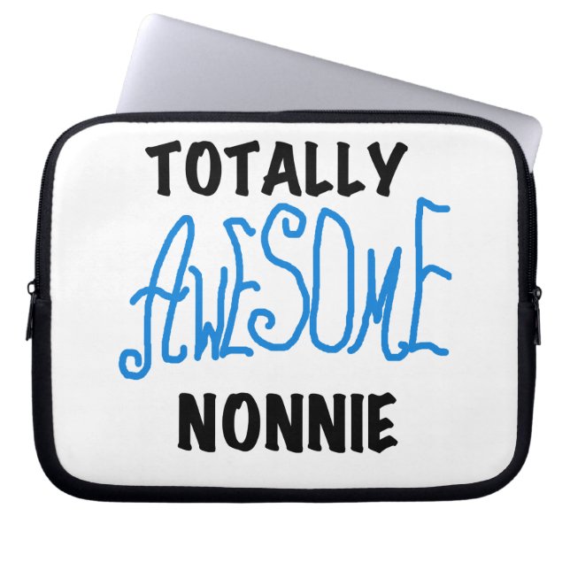 Totally Awesome Nonnie Blue Text Tshirts and Gifts Laptop Sleeve (Front)