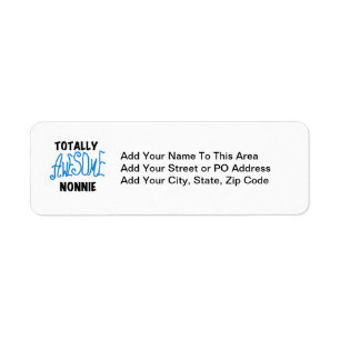 Totally Awesome Nonnie Blue Text Tshirts and Gifts Return Address Label