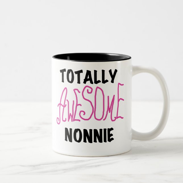 Totally Awesome Nonnie Pink Tshirts and Gifts Two-Tone Coffee Mug (Right)