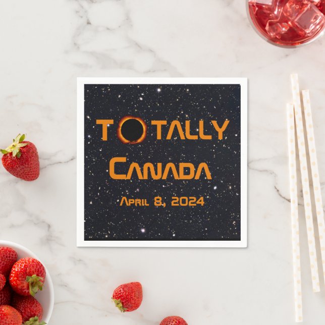Totally Canada 2024 Solar Eclipse  Napkin (Insitu)