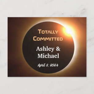 Totally Committed Eclipse Theme Wedding Postcard