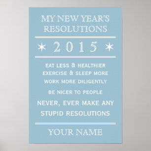 Totally customisable New Year's Resolution poster