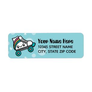 Totally Cute Doodles Roller Skate return address Label