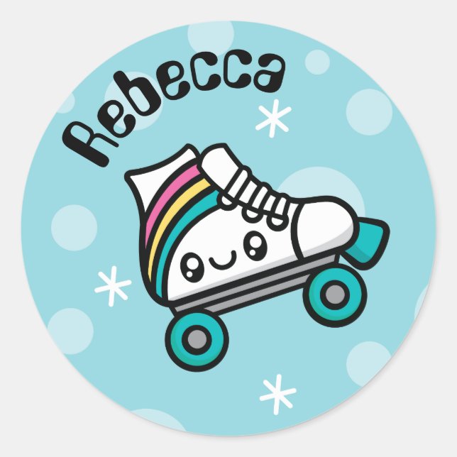 Totally Cute Doodles Roller Skate stickers (Front)