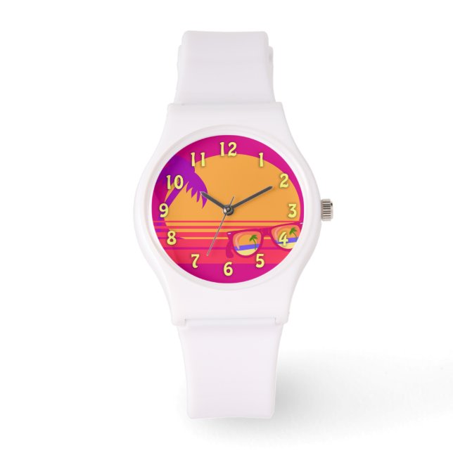Totally Eighties Awesome Neon Sunset Watch (Front)