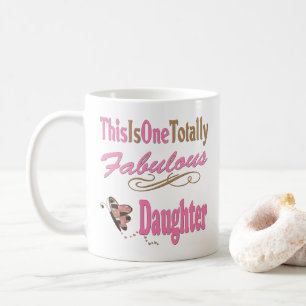 Totally Fabulous Daughter Pink Butterfly Coffee Mug