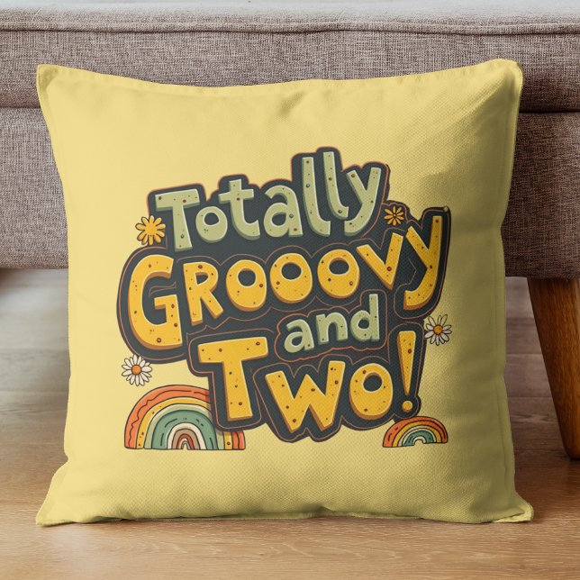 Totally Groovy and Two 2nd Birthday Cushion (Creator Uploaded)
