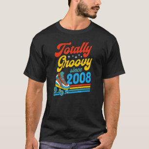 Totally Groovy Since 2008 Retro Roller Skate Birth T-Shirt