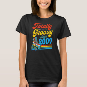 Totally Groovy Since 2009 Retro Roller Skate Birth T-Shirt