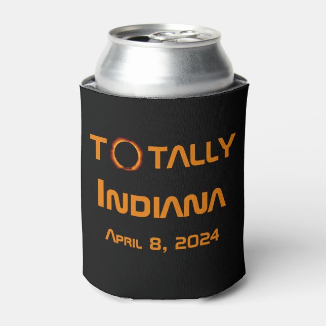 Totally Indiana 2024 Solar Eclipse Can Cooler (Can Front)