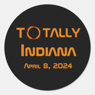 Totally Indiana 2024 Solar Eclipse Classic Round Sticker