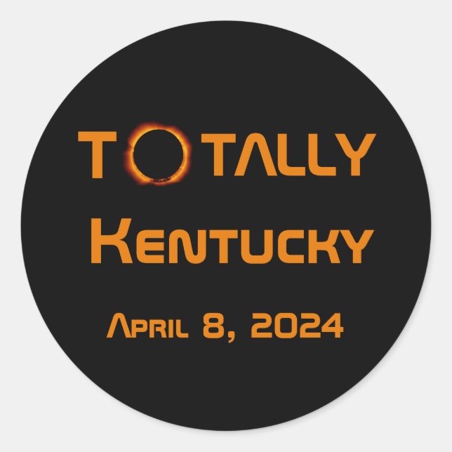 Totally Kentucky 2024 Solar Eclipse  Classic Round Sticker (Front)