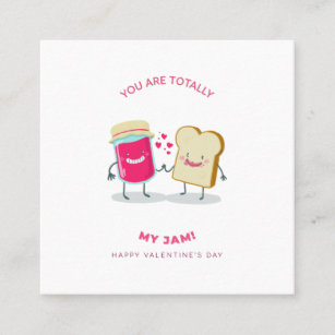 Totally my jam for valentine's day square business card