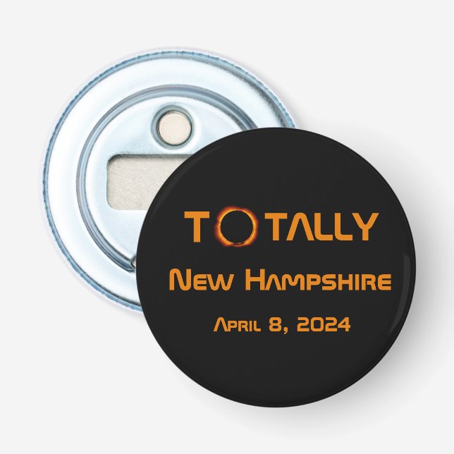Totally New Hampshire 2024 Solar Eclipse  Bottle Opener (Front)