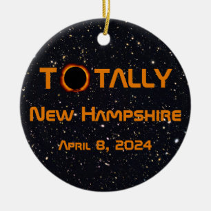 Totally New Hampshire 2024 Solar Eclipse  Ceramic Ornament