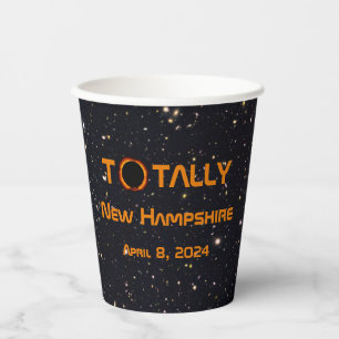 Totally New Hampshire 2024 Solar Eclipse Paper Cups