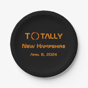 Totally New Hampshire 2024 Solar Eclipse  Paper Plate