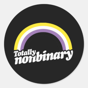 Totally Nonbinary Classic Round Sticker