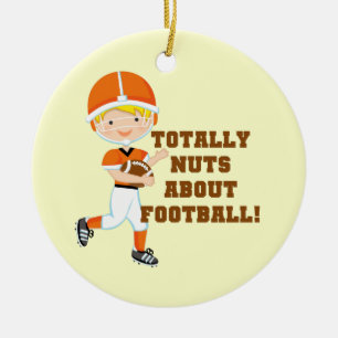 Totally Nuts About Football Ceramic Ornament