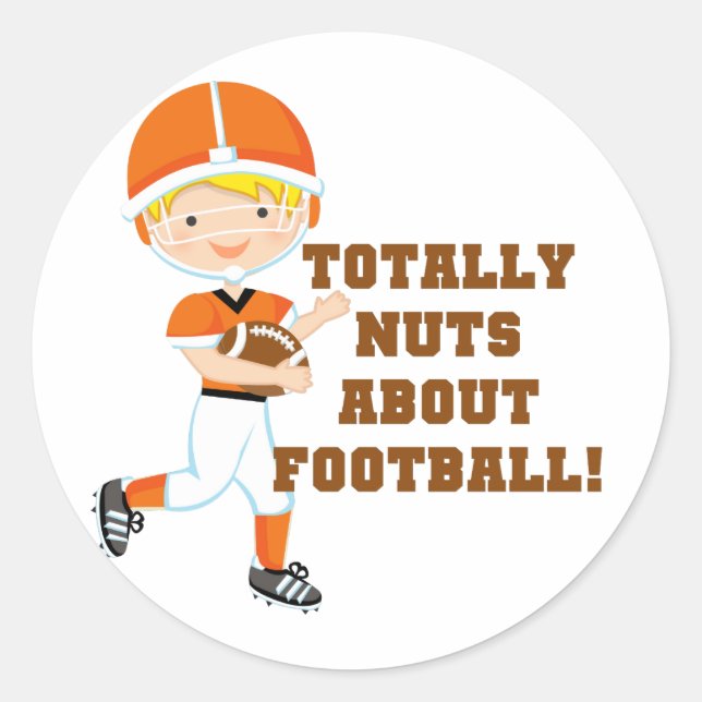 Totally Nuts About Football Classic Round Sticker (Front)