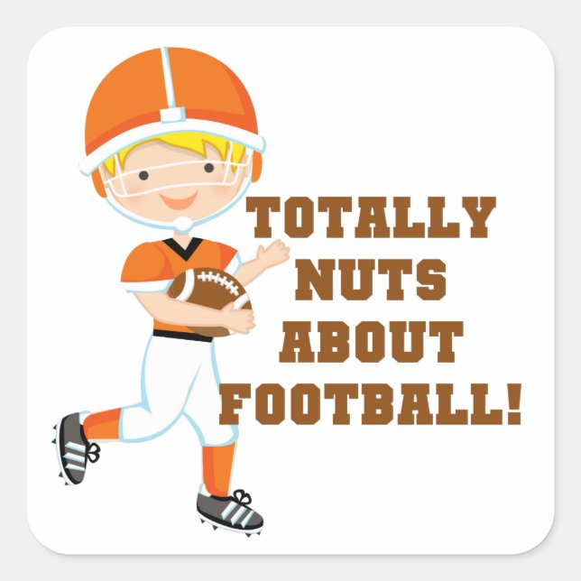 Totally Nuts About Football Square Sticker (Front)