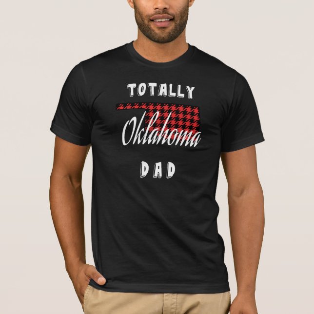 TOTALLY OKLAHOMA DAD Buffalo Plaid State T-Shirt (Front)
