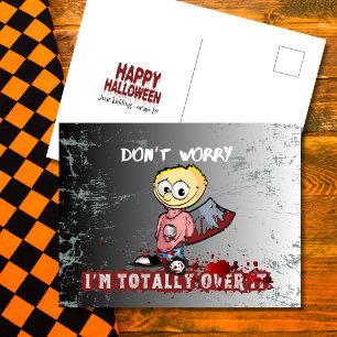 Totally Over It Sarcastic Halloween Twist Holiday Postcard