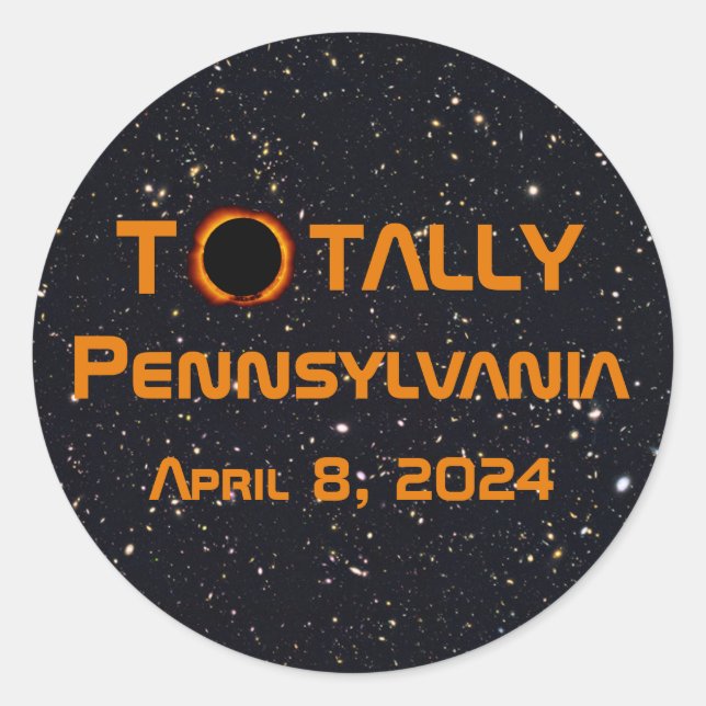 Totally Pennsylvania 2024 Solar Eclipse  Classic Round Sticker (Front)
