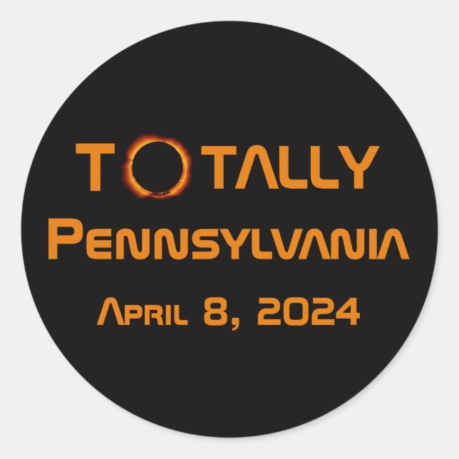 Totally Pennsylvania 2024 Solar Eclipse  Classic Round Sticker (Front)