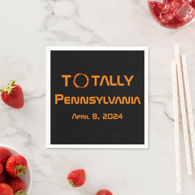 Totally Pennsylvania 2024 Solar Eclipse  Napkin (Insitu)