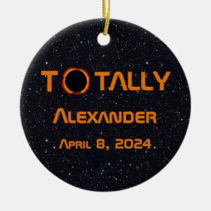 Totally Personal 2024 Solar Eclipse  Ceramic Ornament